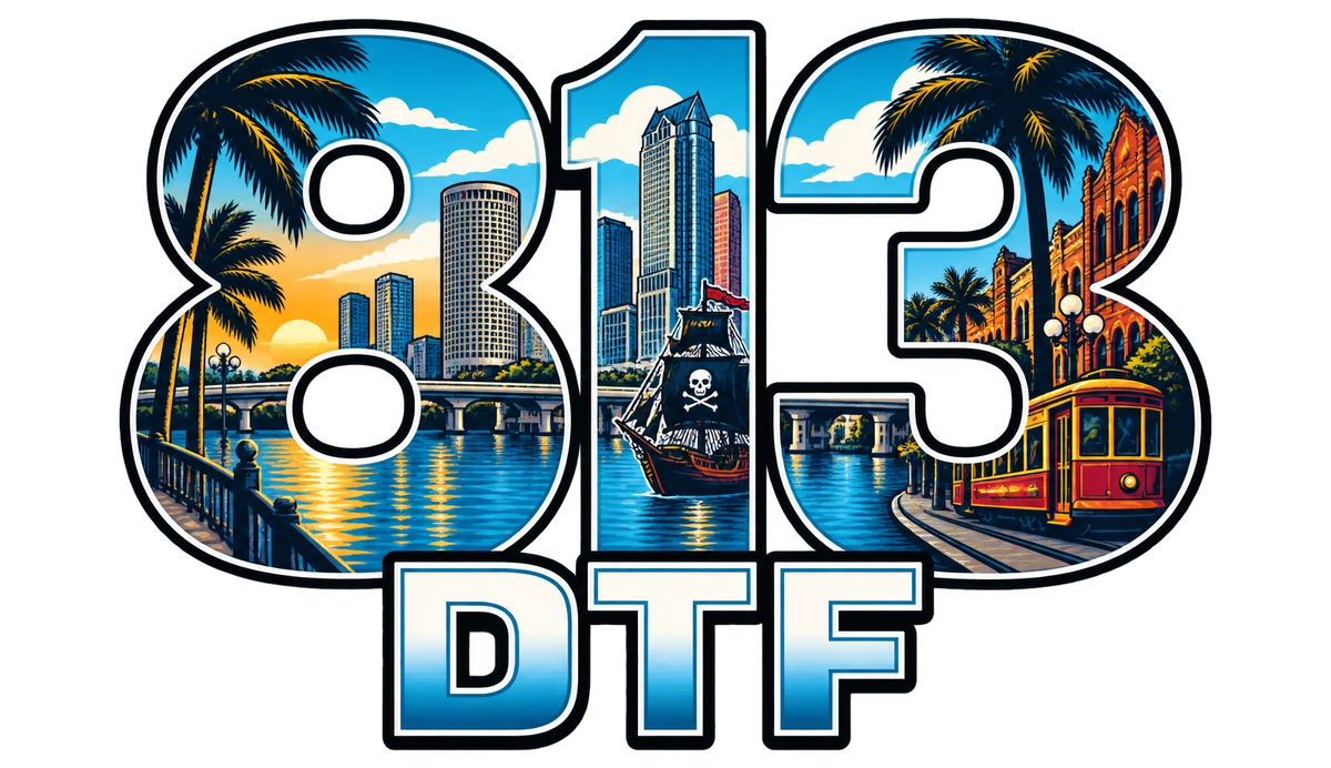 813 DTF – Tampa DTF transfers logo