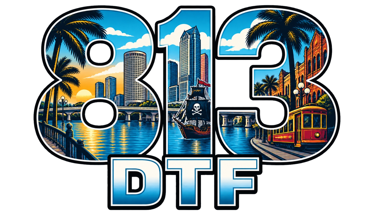 813 DTF – Tampa DTF transfers logo