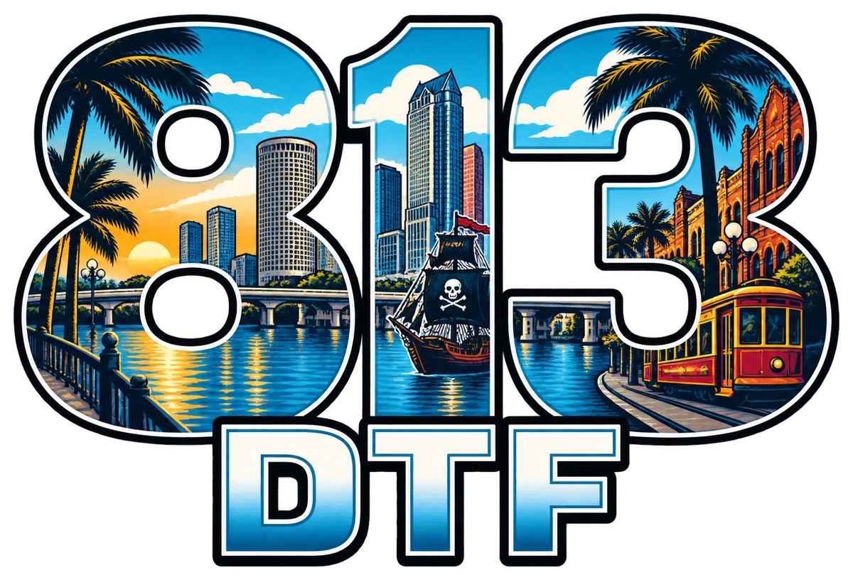 813 DTF – Tampa DTF transfers logo