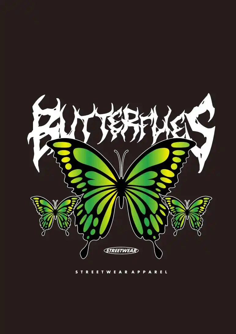 Butterflies Green Gothic DTF Transfer