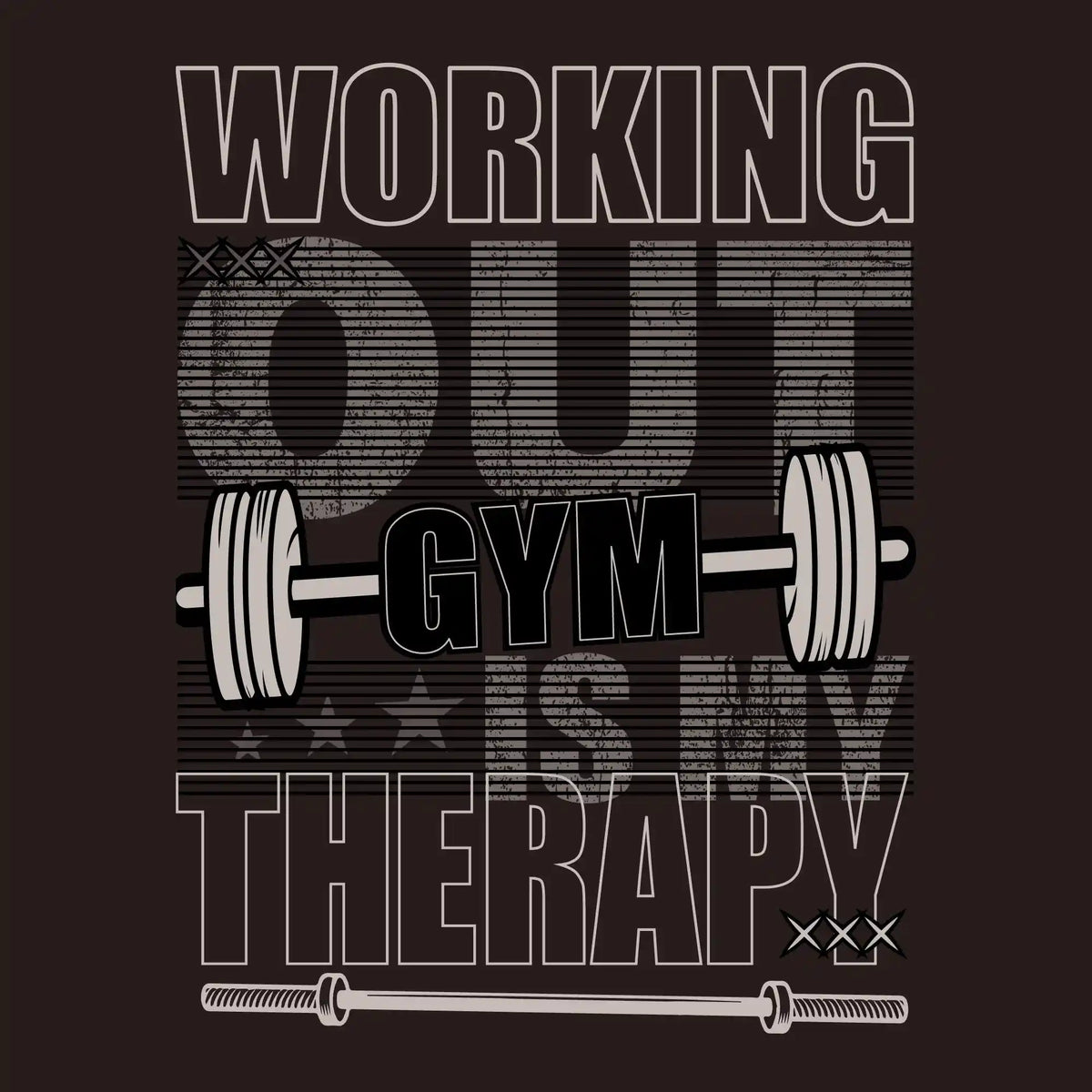 Working Out Is My Therapy Gym DTF Transfer