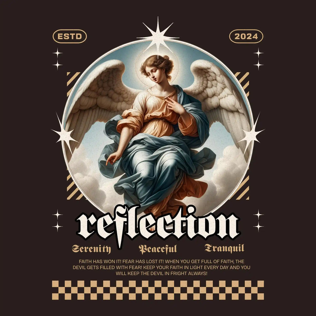 Reflection Renaissance Angel DTF Transfer