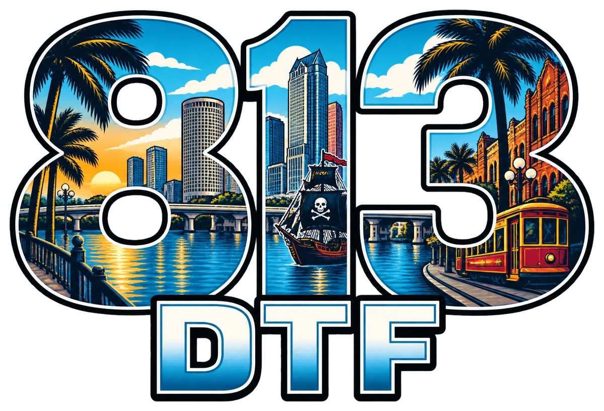 813 DTF – Tampa DTF transfers logo