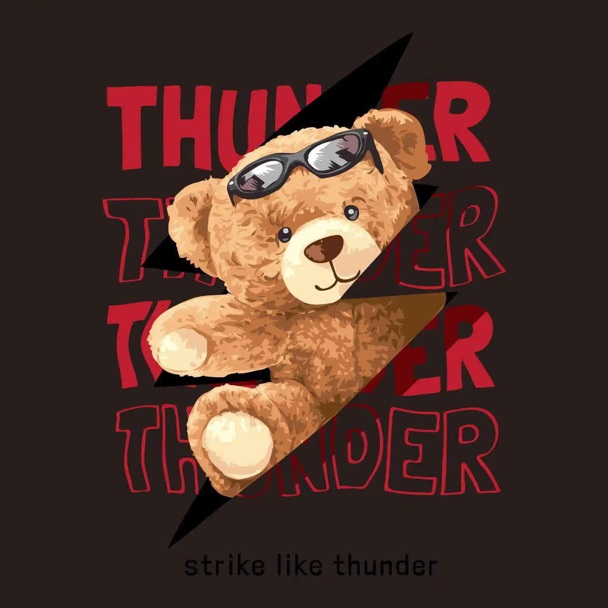 Thunder Teddy Bear DTF Transfer