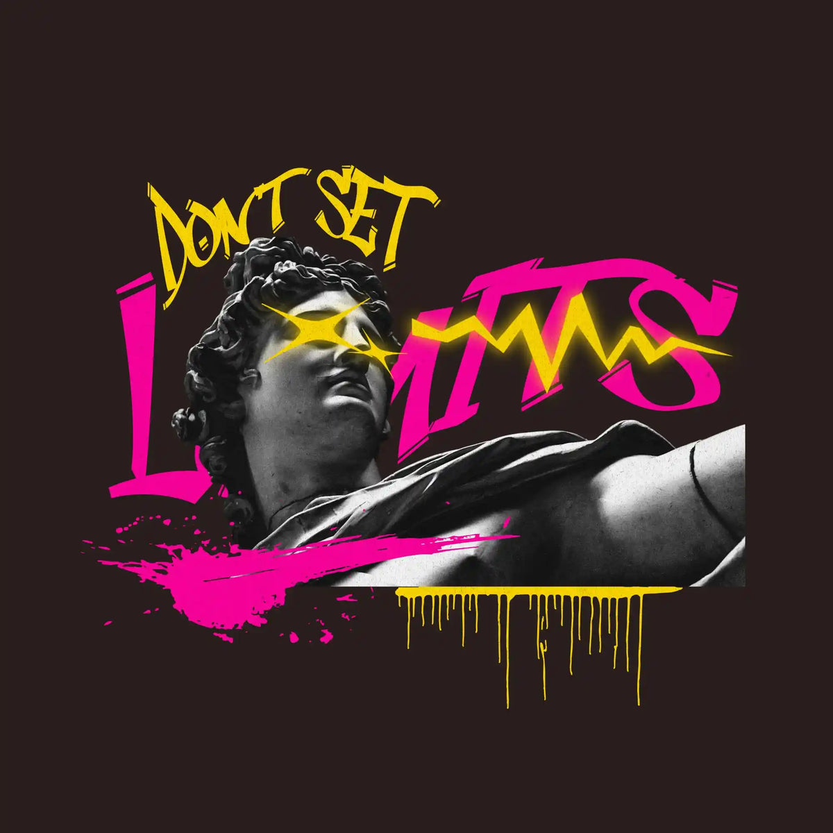 Don't Set Limits Graffiti Statue DTF Transfer