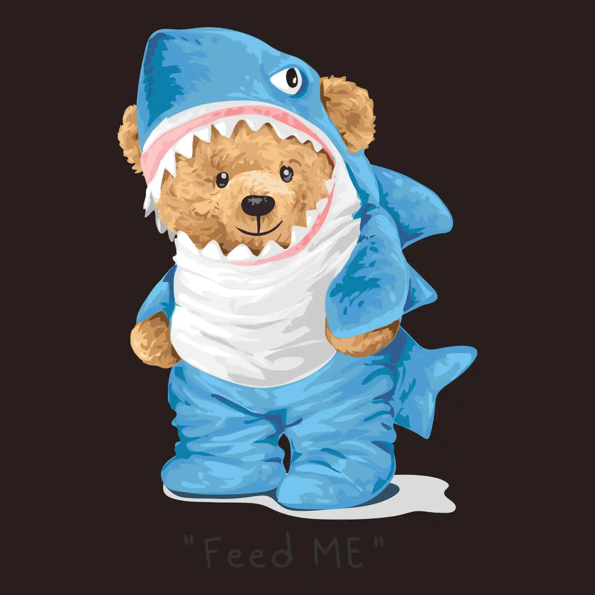 Shark Costume Teddy Bear DTF Transfer