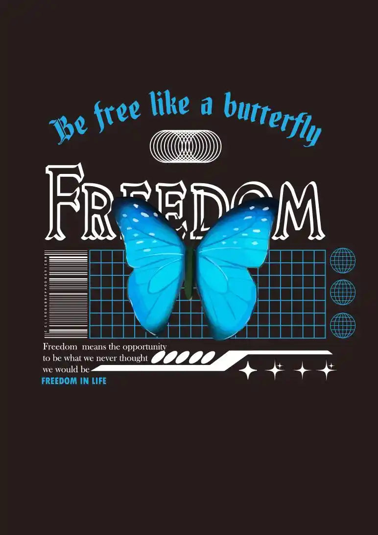 Freedom Be Free Like a Butterfly DTF Transfer