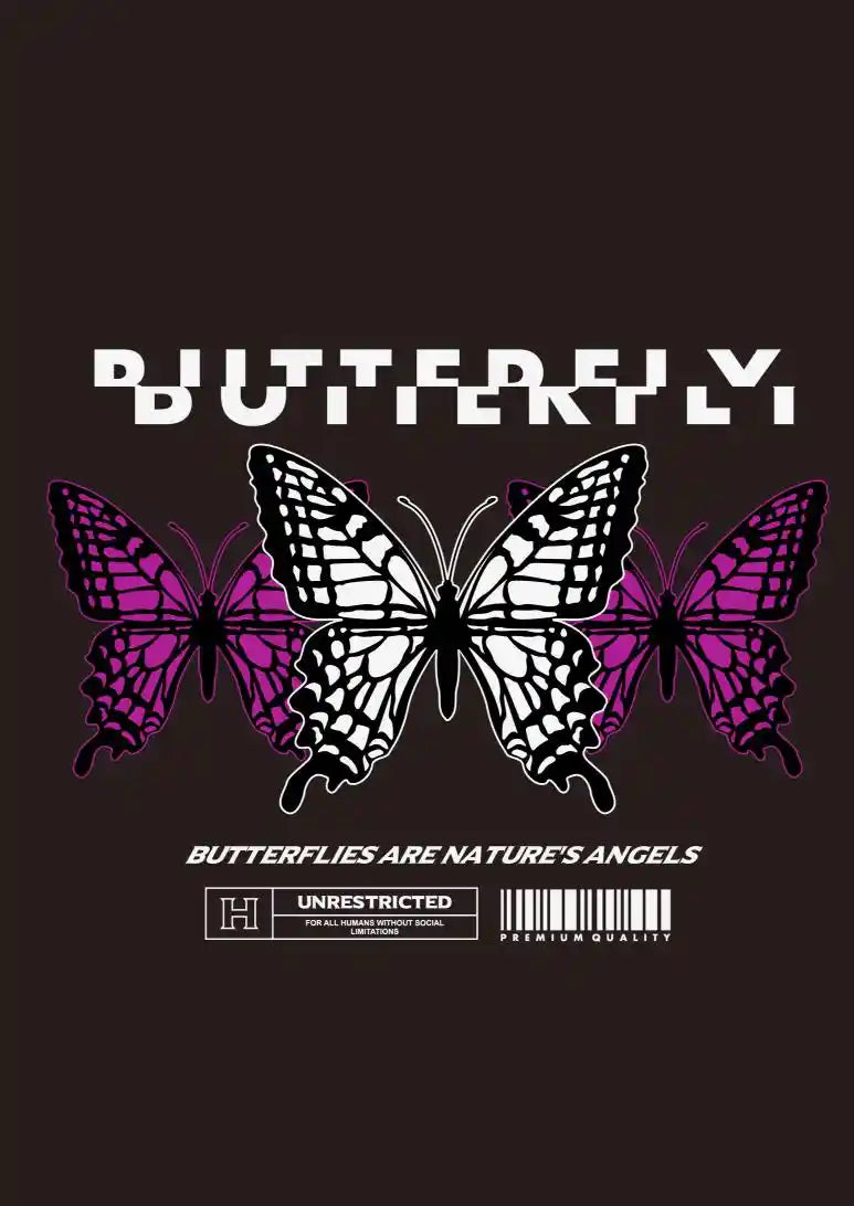 Purple Butterfly Glitch DTF Transfer