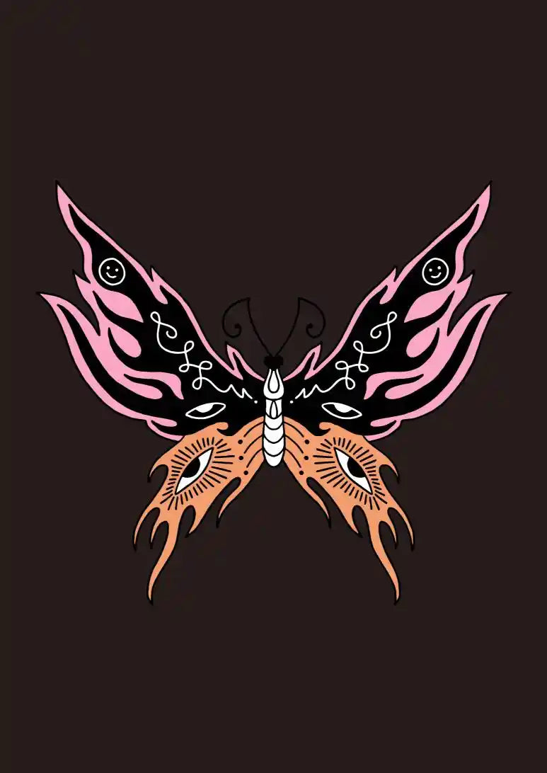 Pink Tribal Butterfly DTF Transfer