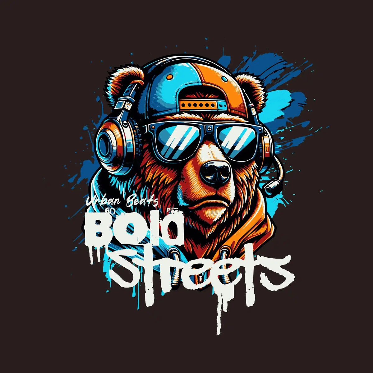 Bold Streets DJ Bear DTF Transfer
