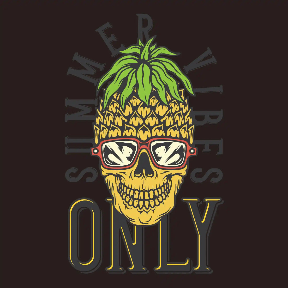 Summer Vibes Only Pineapple DTF Transfer