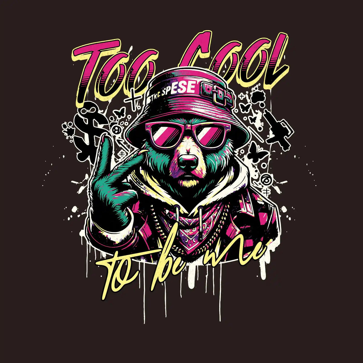 Too Cool Graffiti Bear DTF Transfer