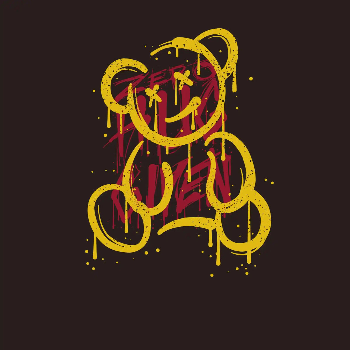 Yellow Drip Teddy Bear DTF Transfer