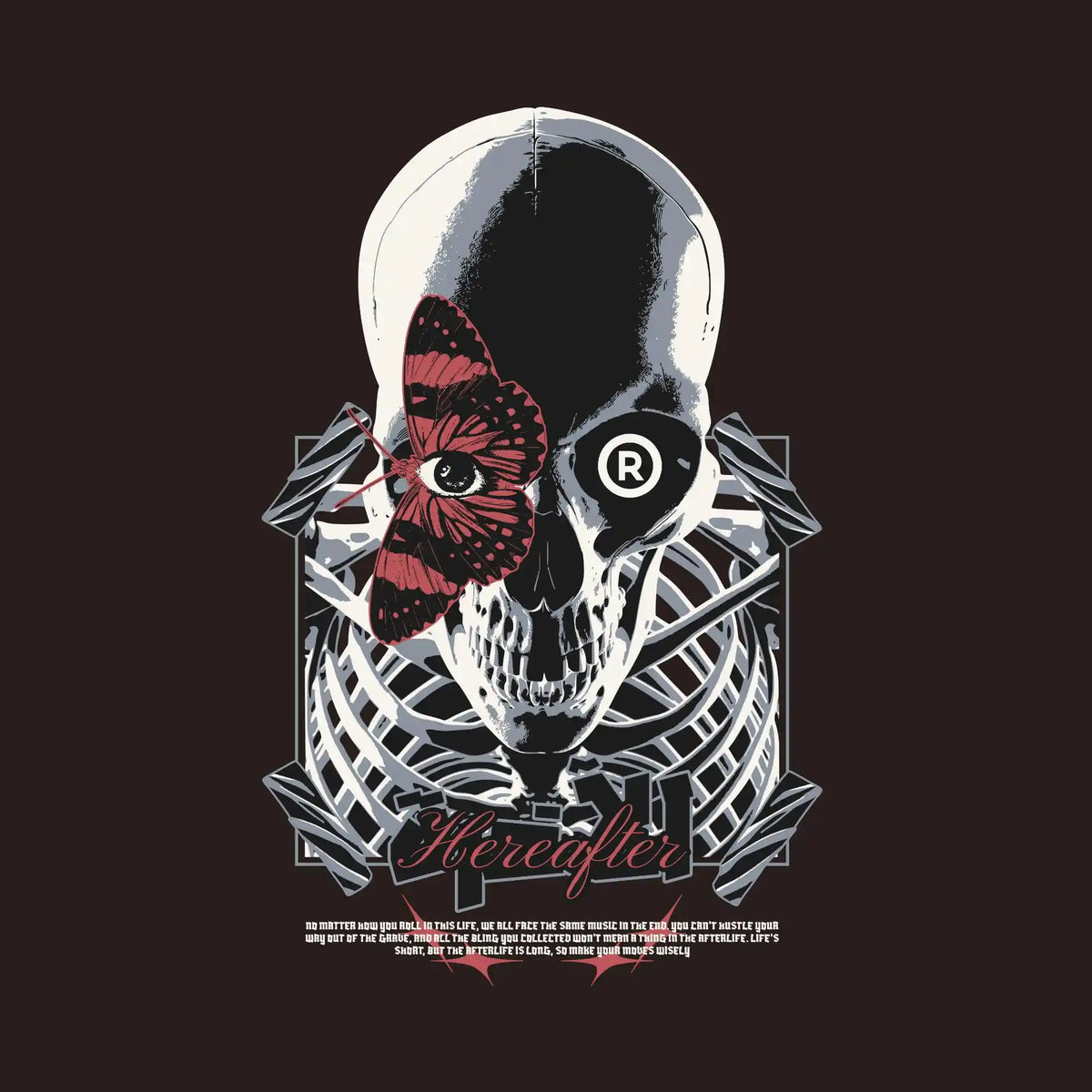 Half Skull Robot Face Streetwear DTF Transfer
